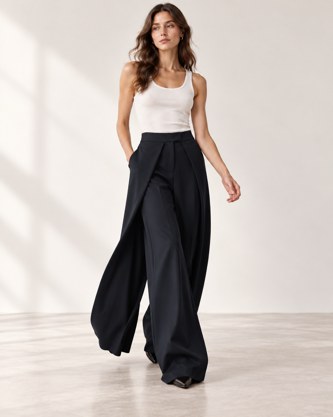 PANTALON LARGE À PINCES