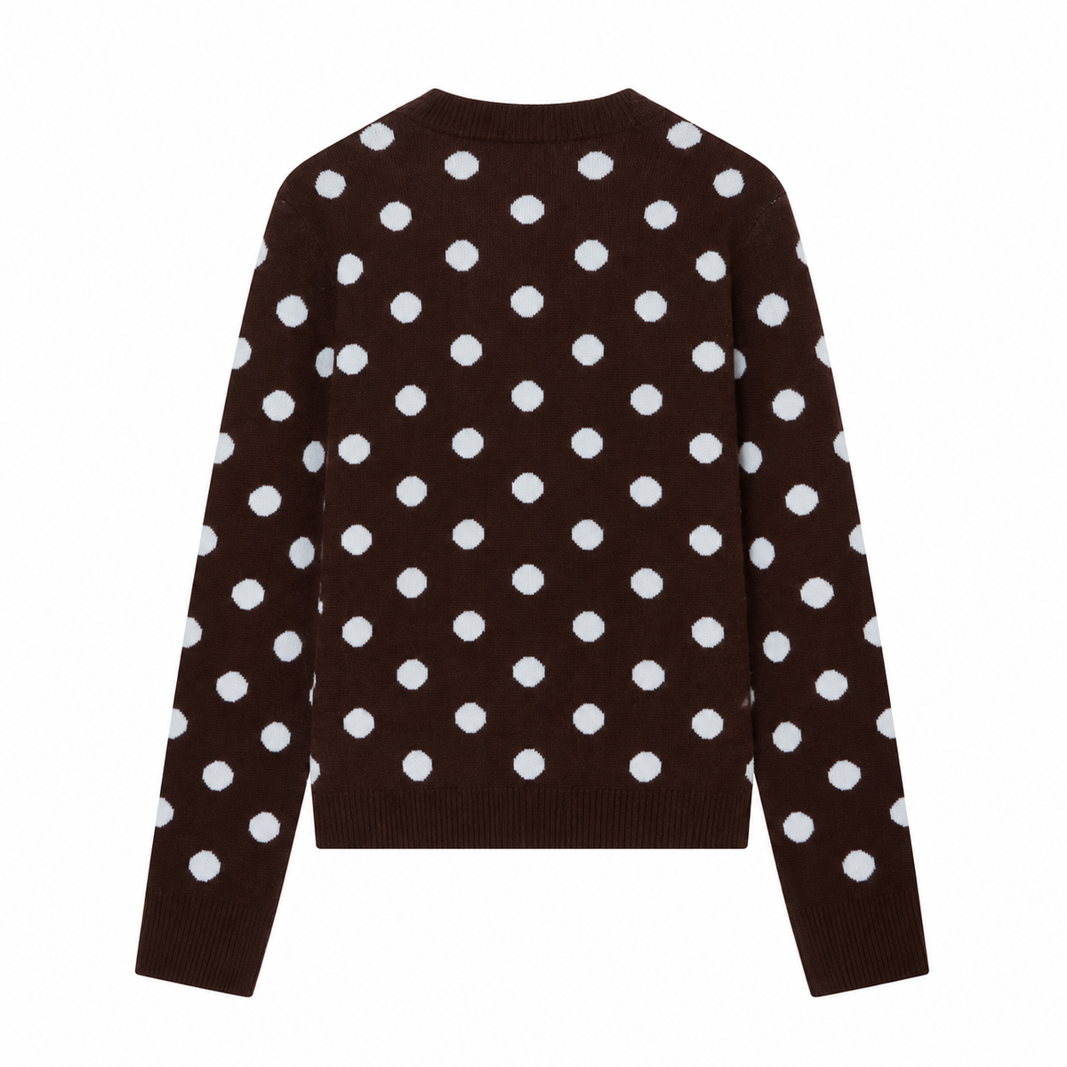 CARDIGAN MARRON À POIS