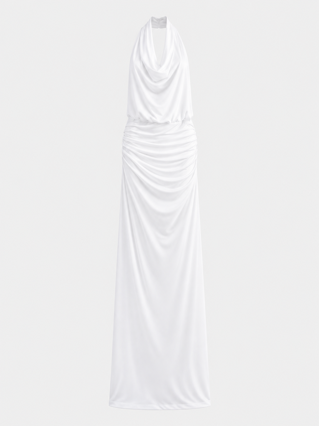 ROBE MI-LONGUE DRAPÉE COL AMÉRICAIN
