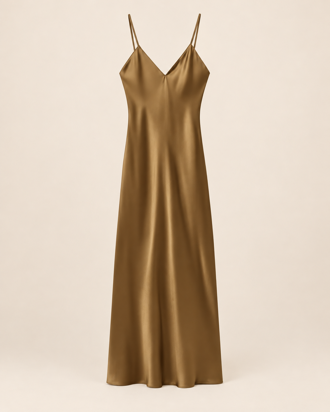 ROBE LONGUE SATINÉE À BRETELLES