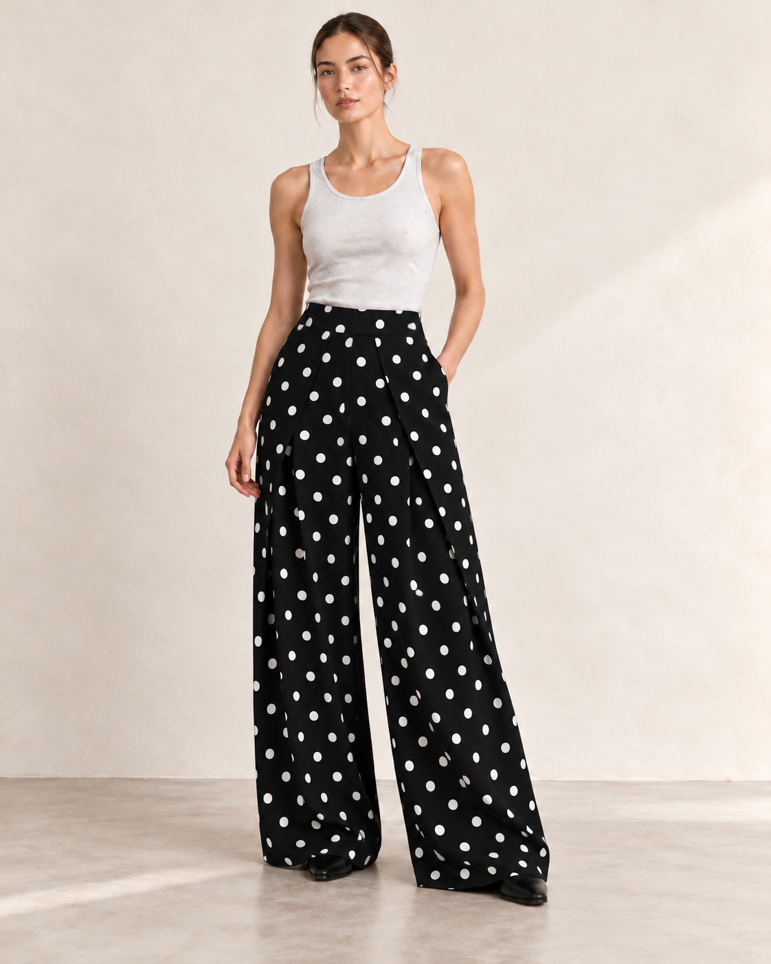 PANTALON LARGE À PINCES
