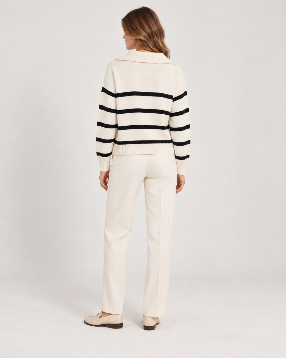 PULL RAYÉ DEMI-ZIP