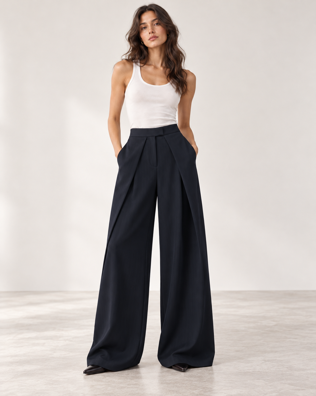 PANTALON LARGE À PINCES
