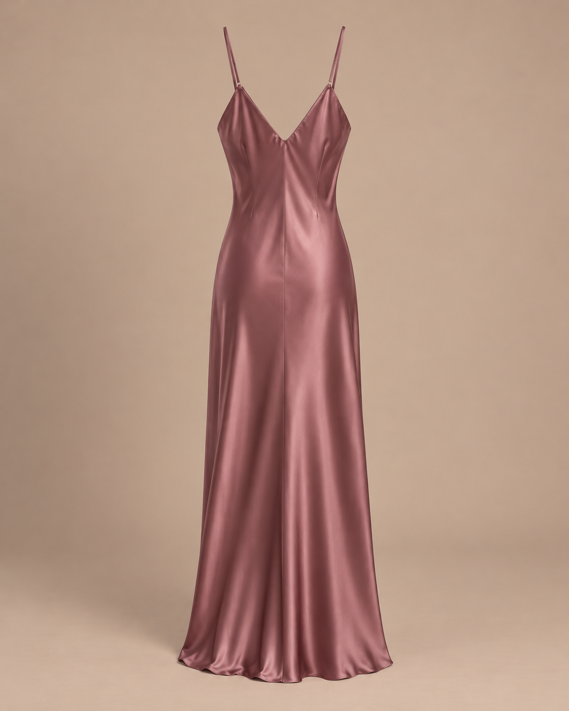 ROBE LONGUE SATINÉE À BRETELLES