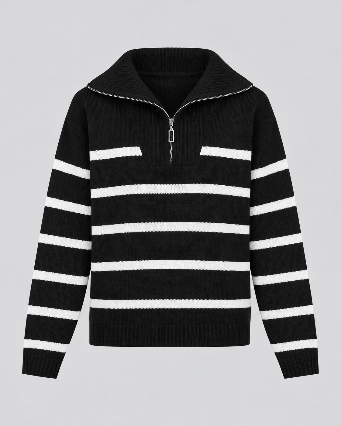 PULL RAYÉ DEMI-ZIP