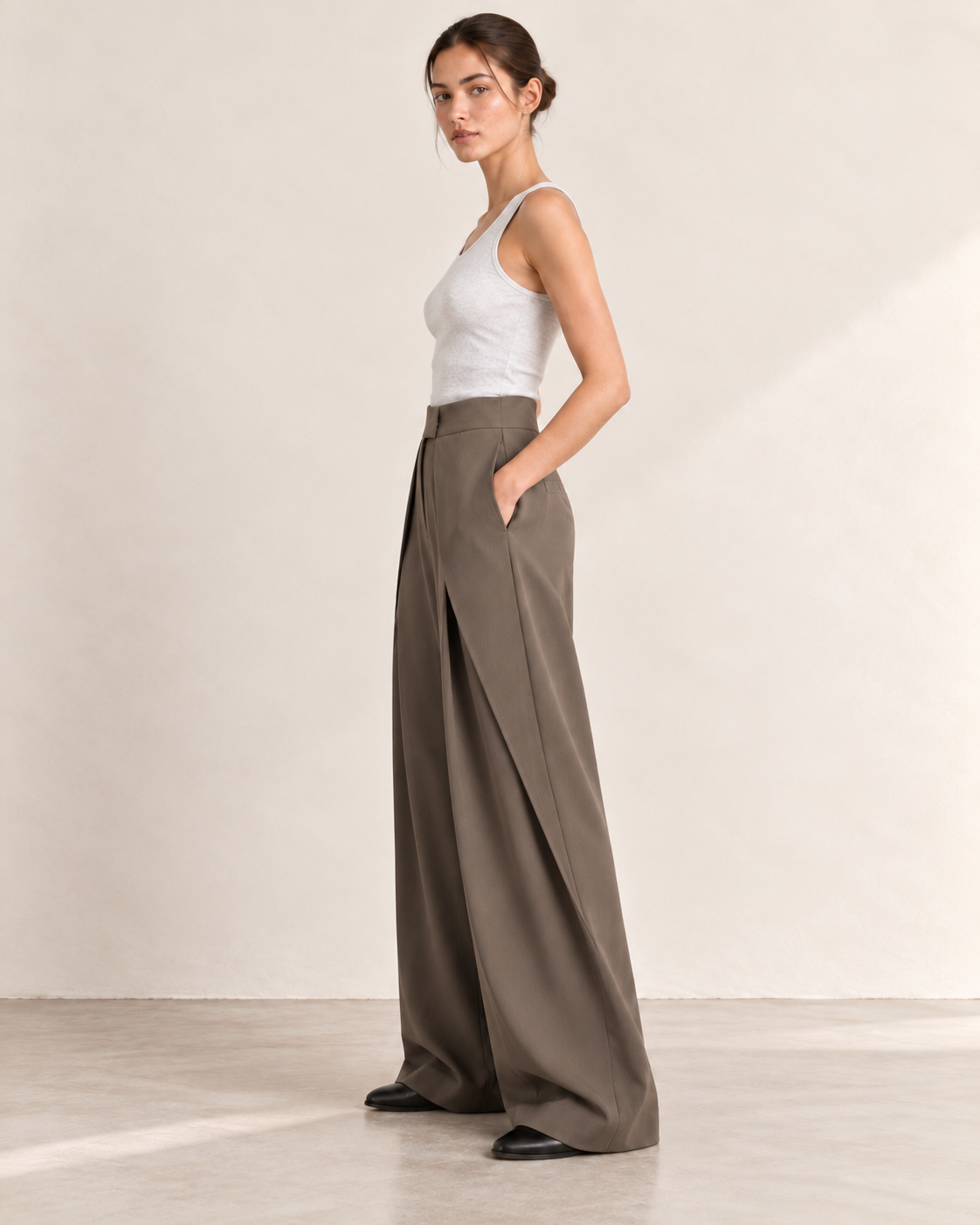 PANTALON LARGE À PINCES