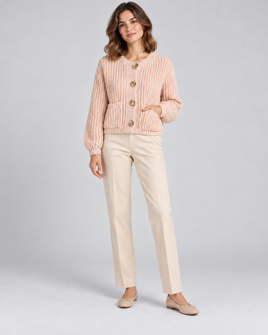 CARDIGAN ÉPAIS UNI BOUTONNÉ