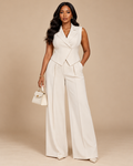 ENSEMBLE GILET TAILLEUR PANTALON PLISSÉ