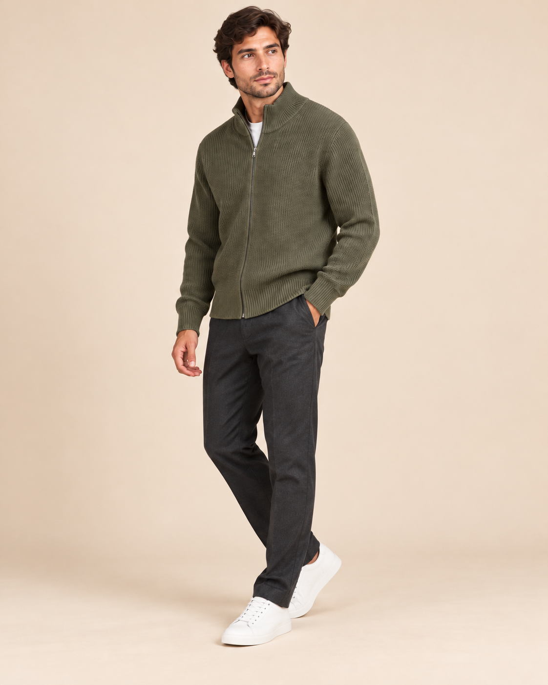 GILET ZIPPÉ EN MAILLE