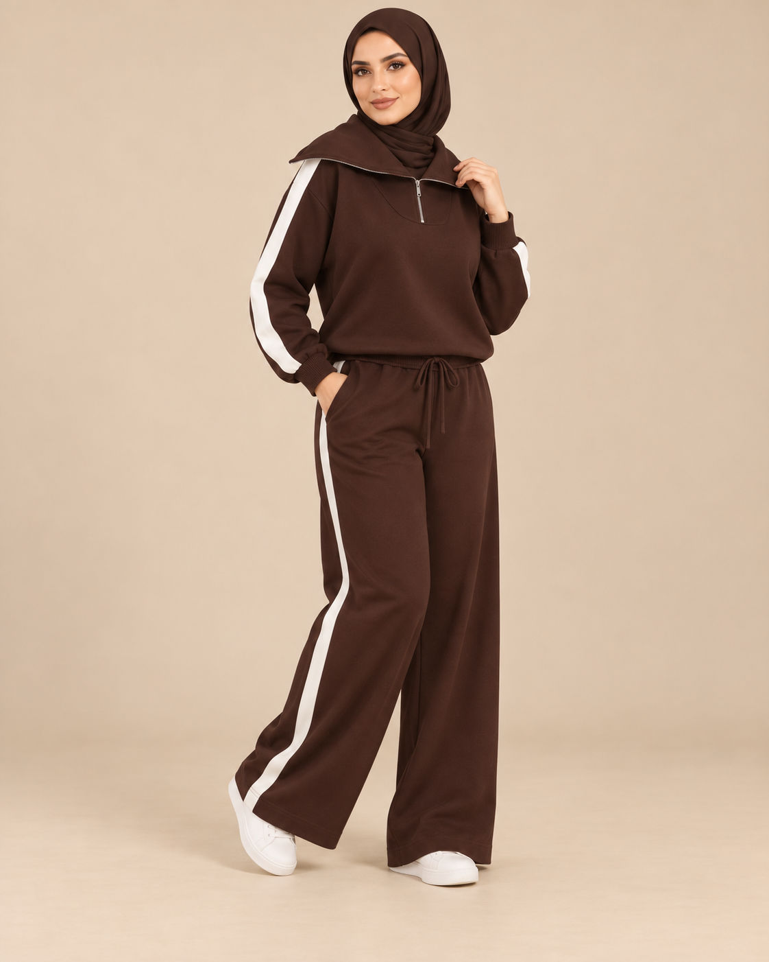 ENSEMBLE SWEAT DEMI-ZIP PANTALON JOGGING