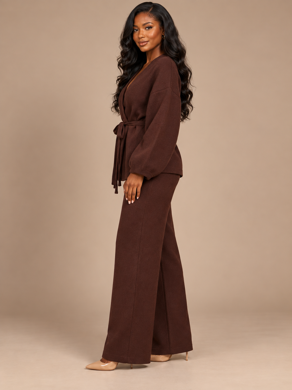 ENSEMBLE CARDIGAN CROISÉ PANTALON