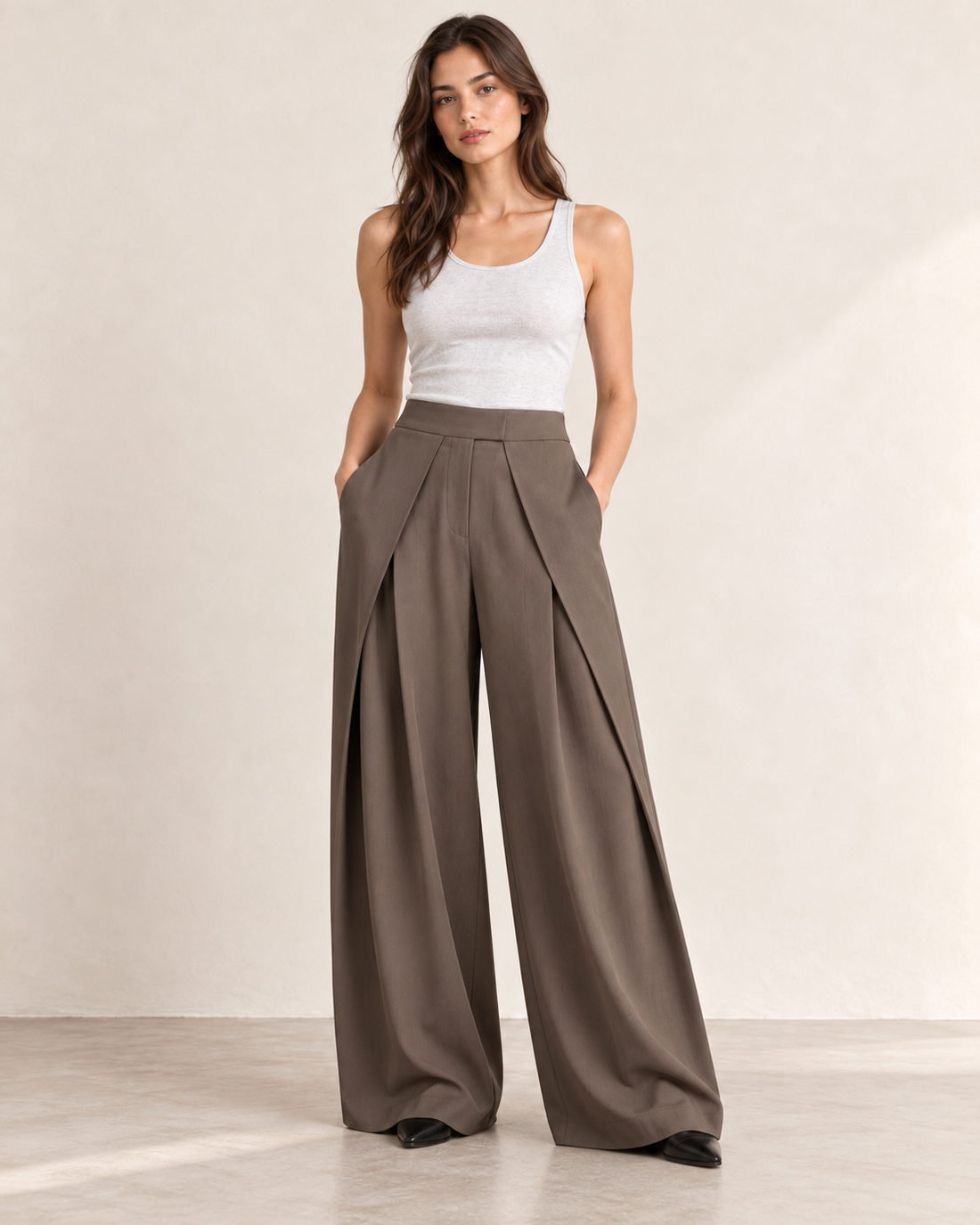 PANTALON LARGE À PINCES