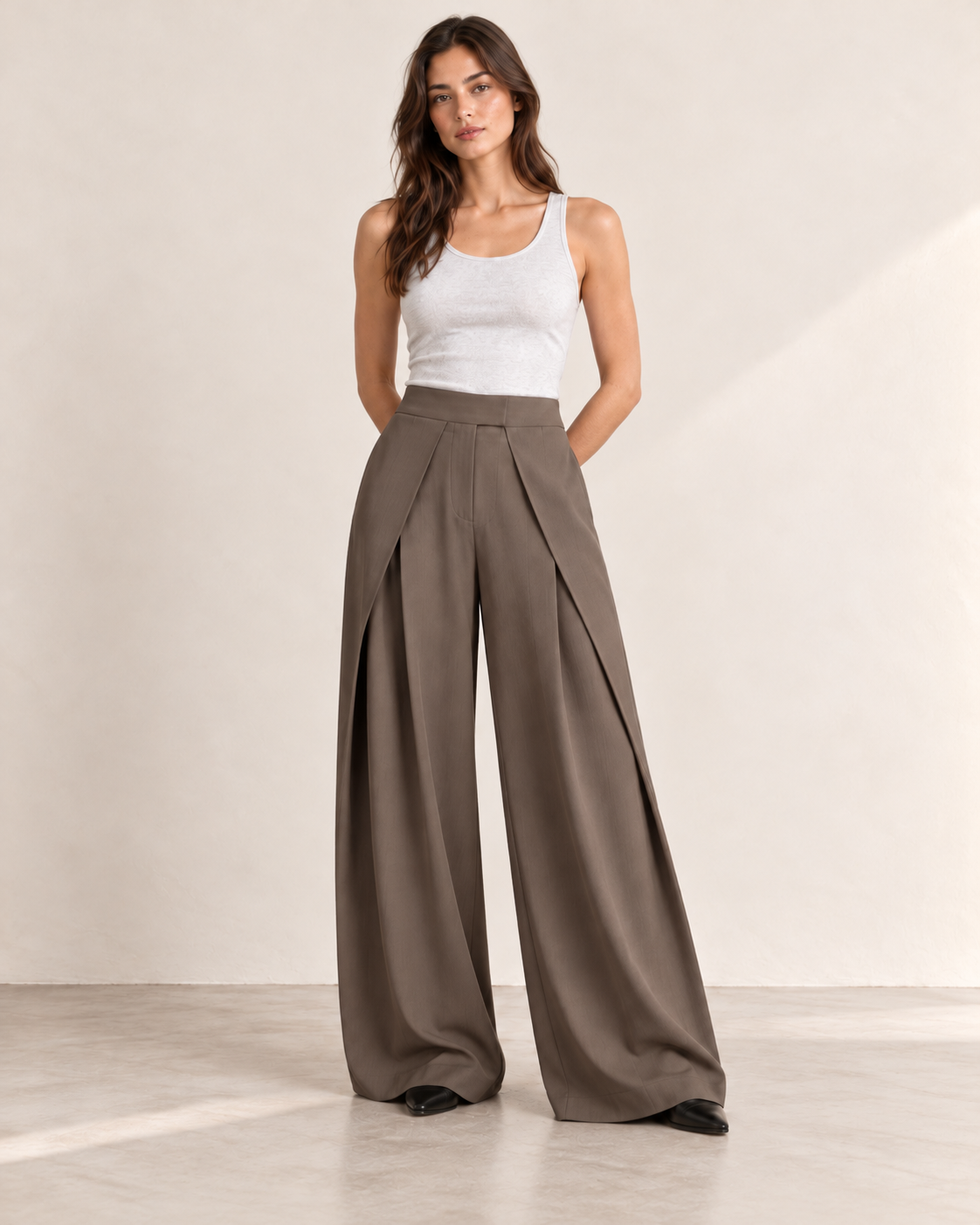 PANTALON LARGE À PINCES