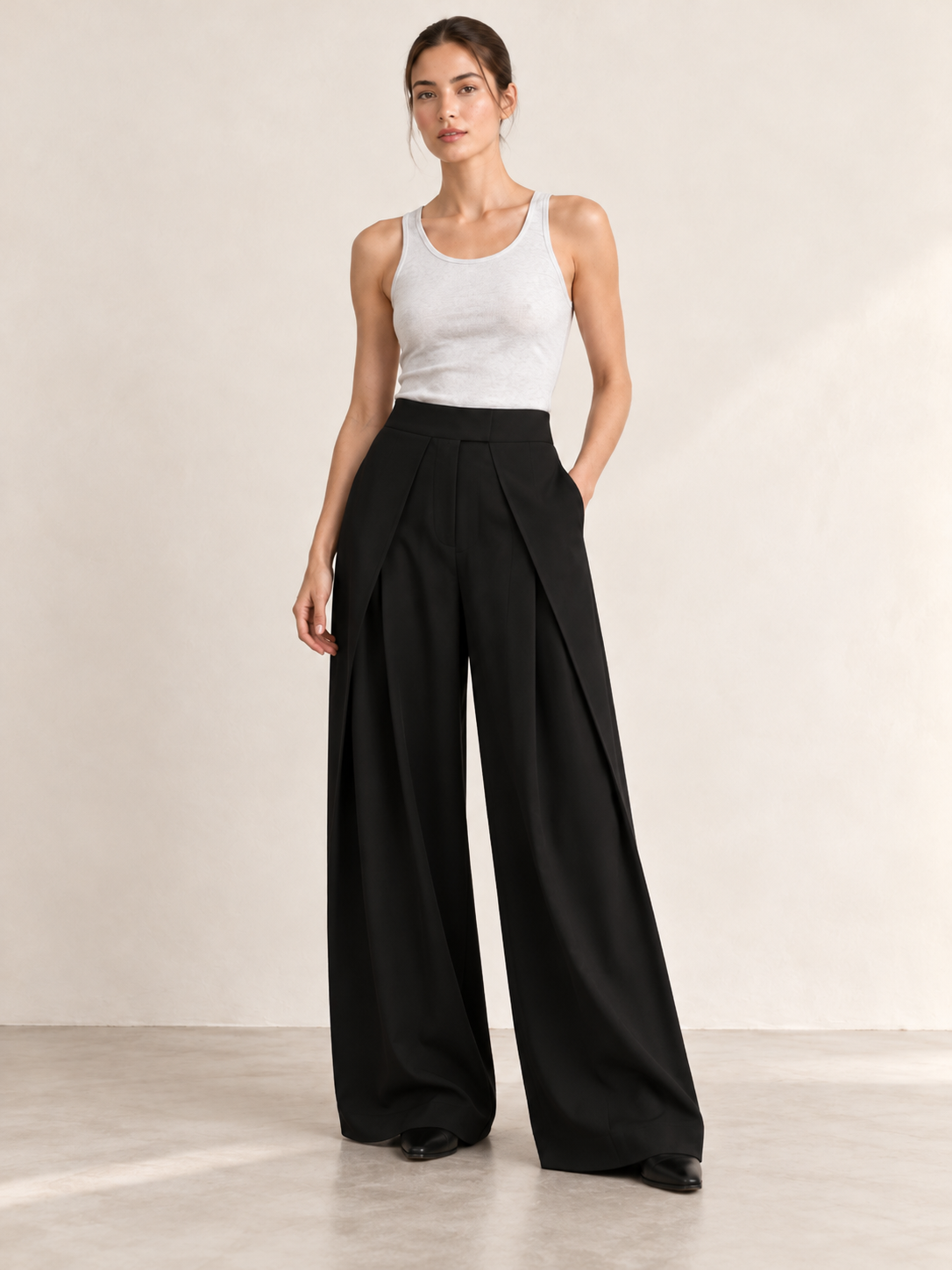 PANTALON LARGE À PINCES