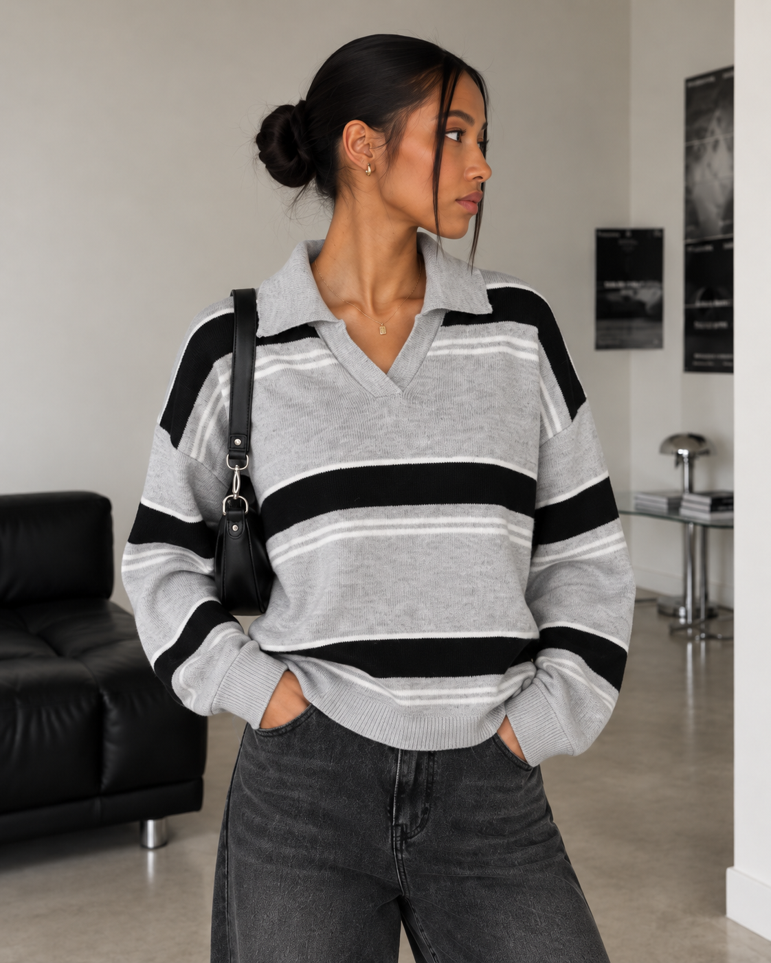 PULL POLO RAYÉ LARGE