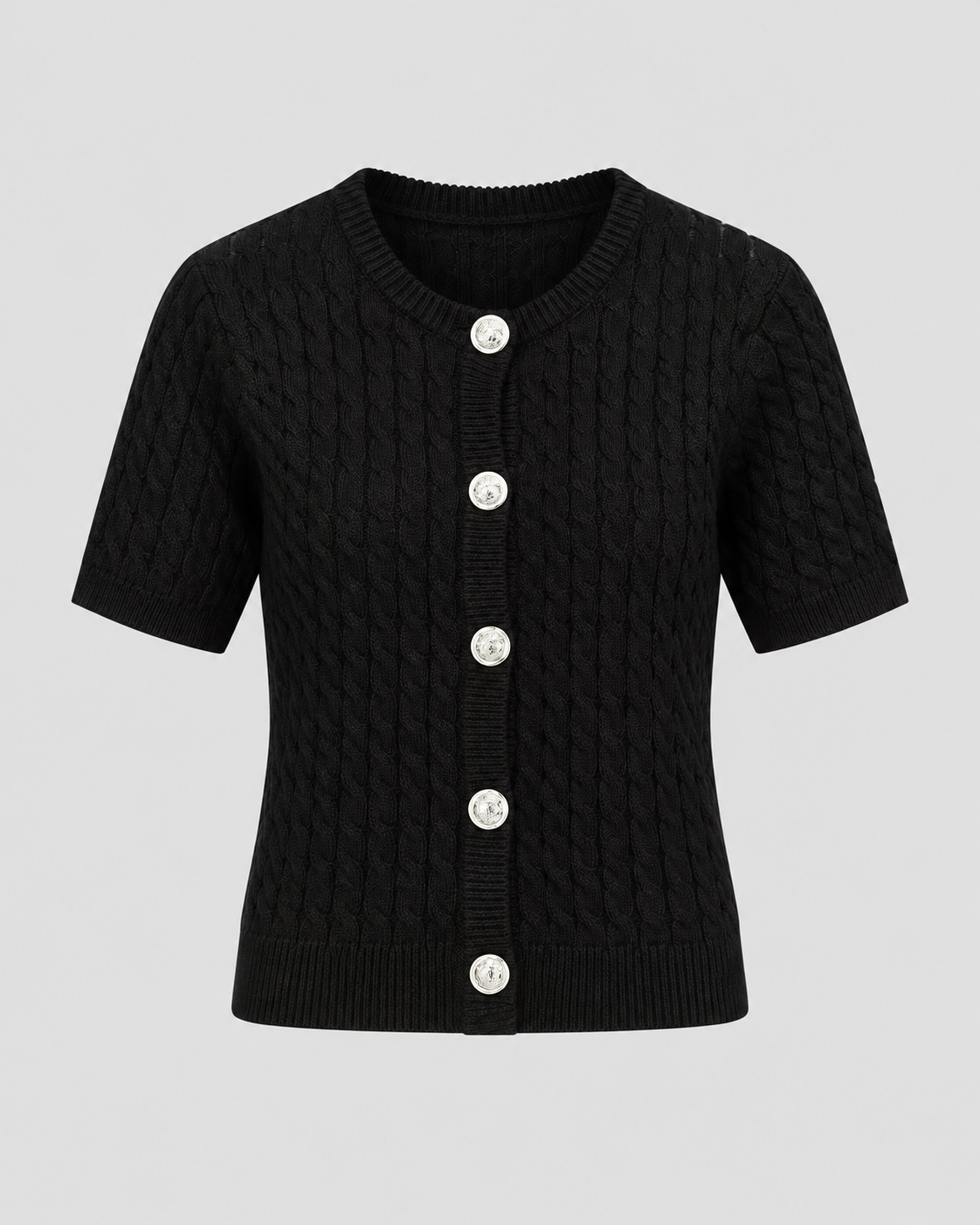 CARDIGAN MANCHE COURTE BOUTONNÉ