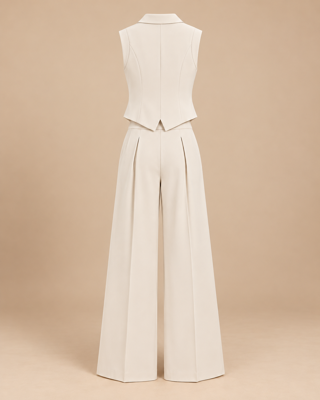 ENSEMBLE GILET TAILLEUR PANTALON PLISSÉ