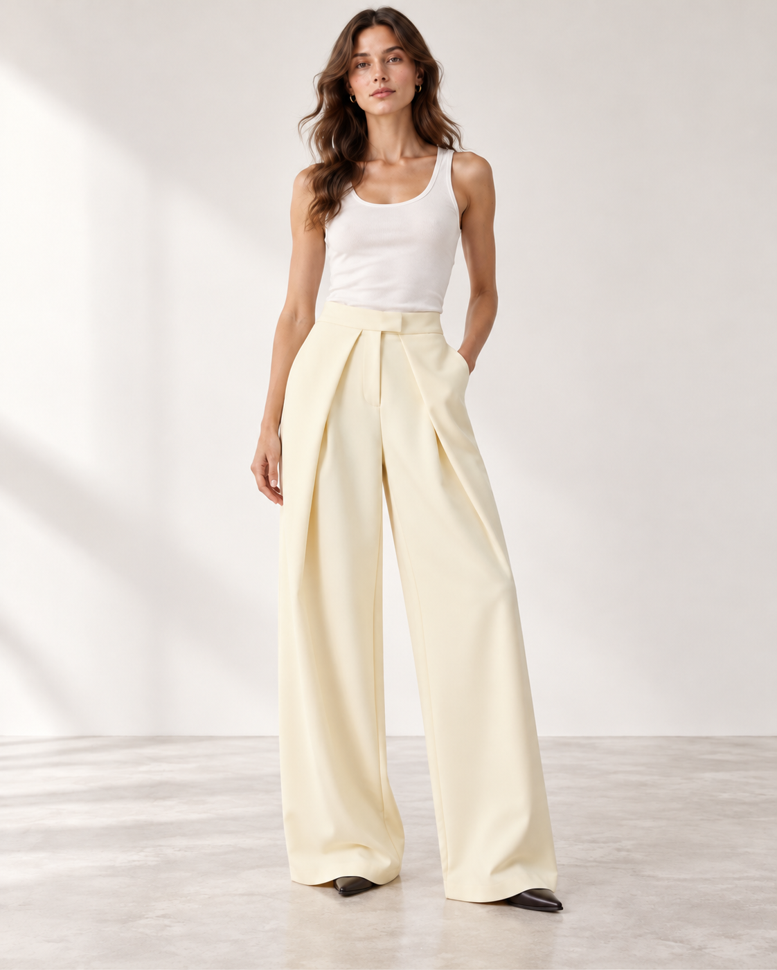 PANTALON LARGE À PINCES