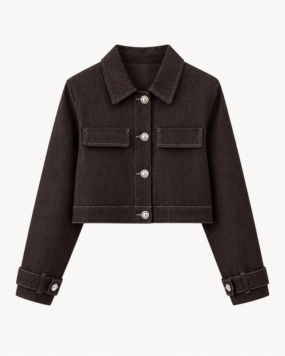 ENSEMBLE VESTE COURTE BOUTONNÉE PANTALON