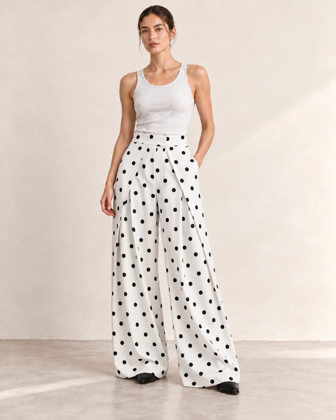 PANTALON LARGE À PINCES
