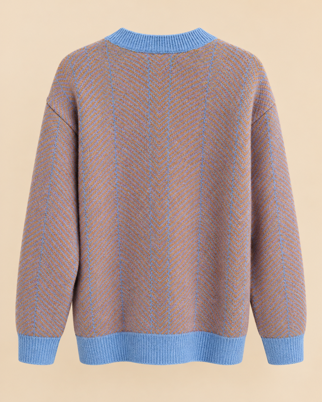 PULL COL ROND AVEC DÉTAILS CONTRASTÉS
