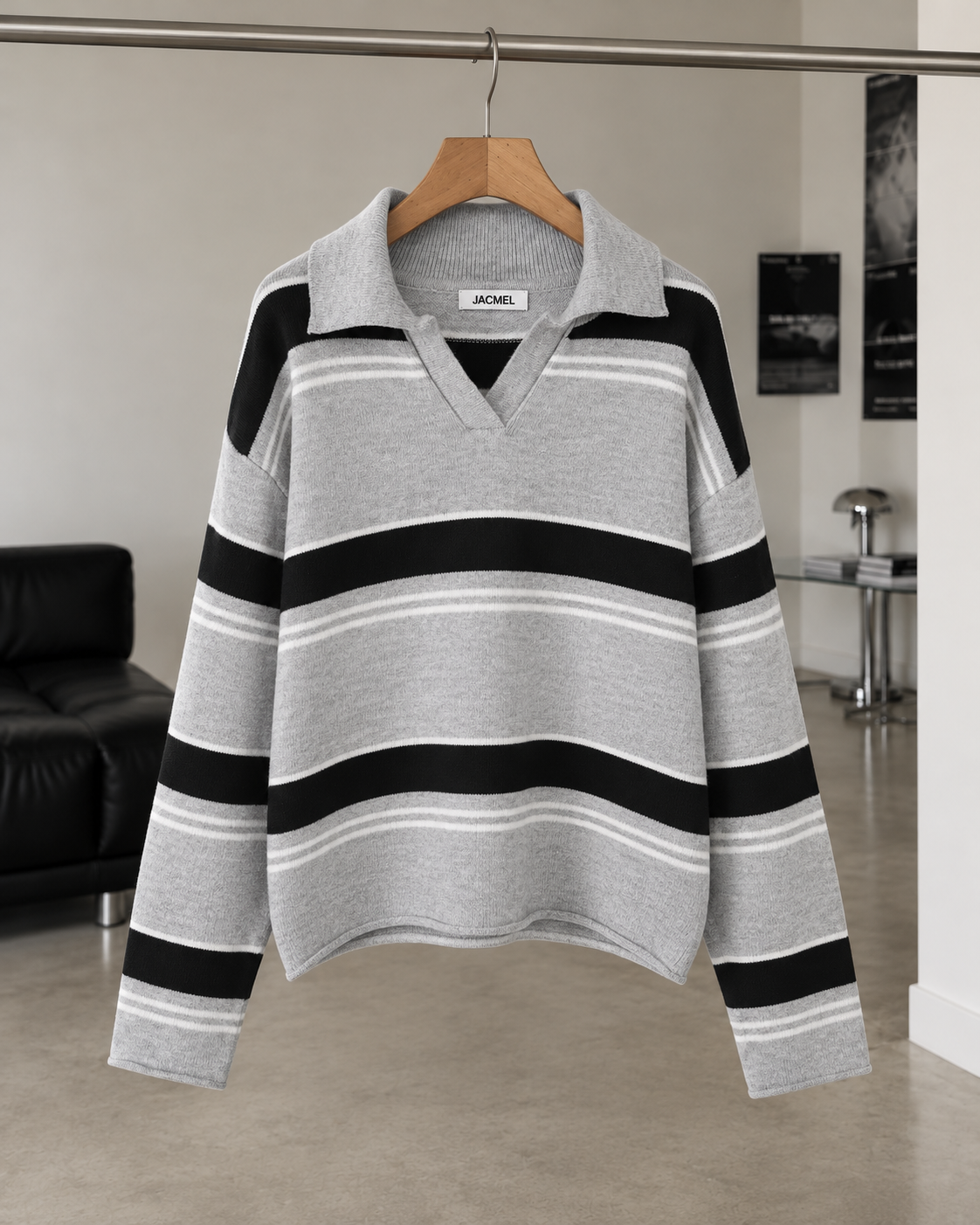 PULL POLO RAYÉ LARGE