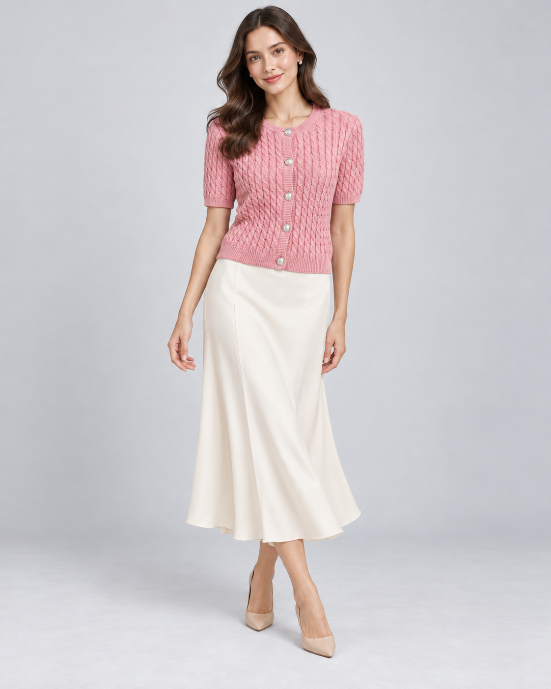 CARDIGAN MANCHE COURTE BOUTONNÉ