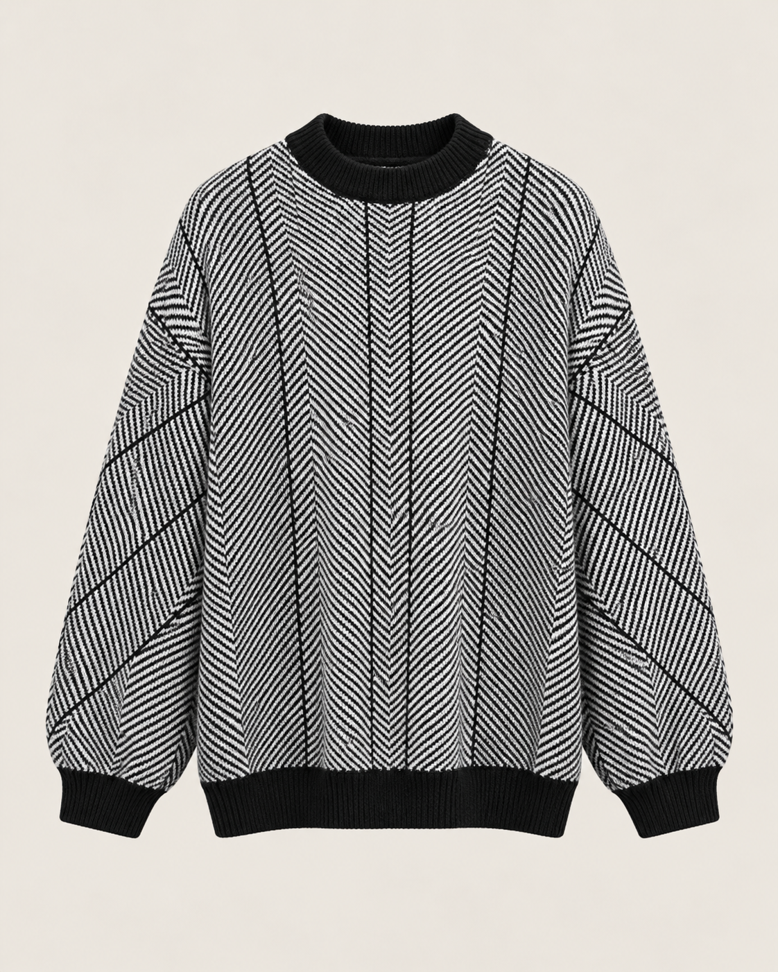 PULL COL ROND AVEC DÉTAILS CONTRASTÉS