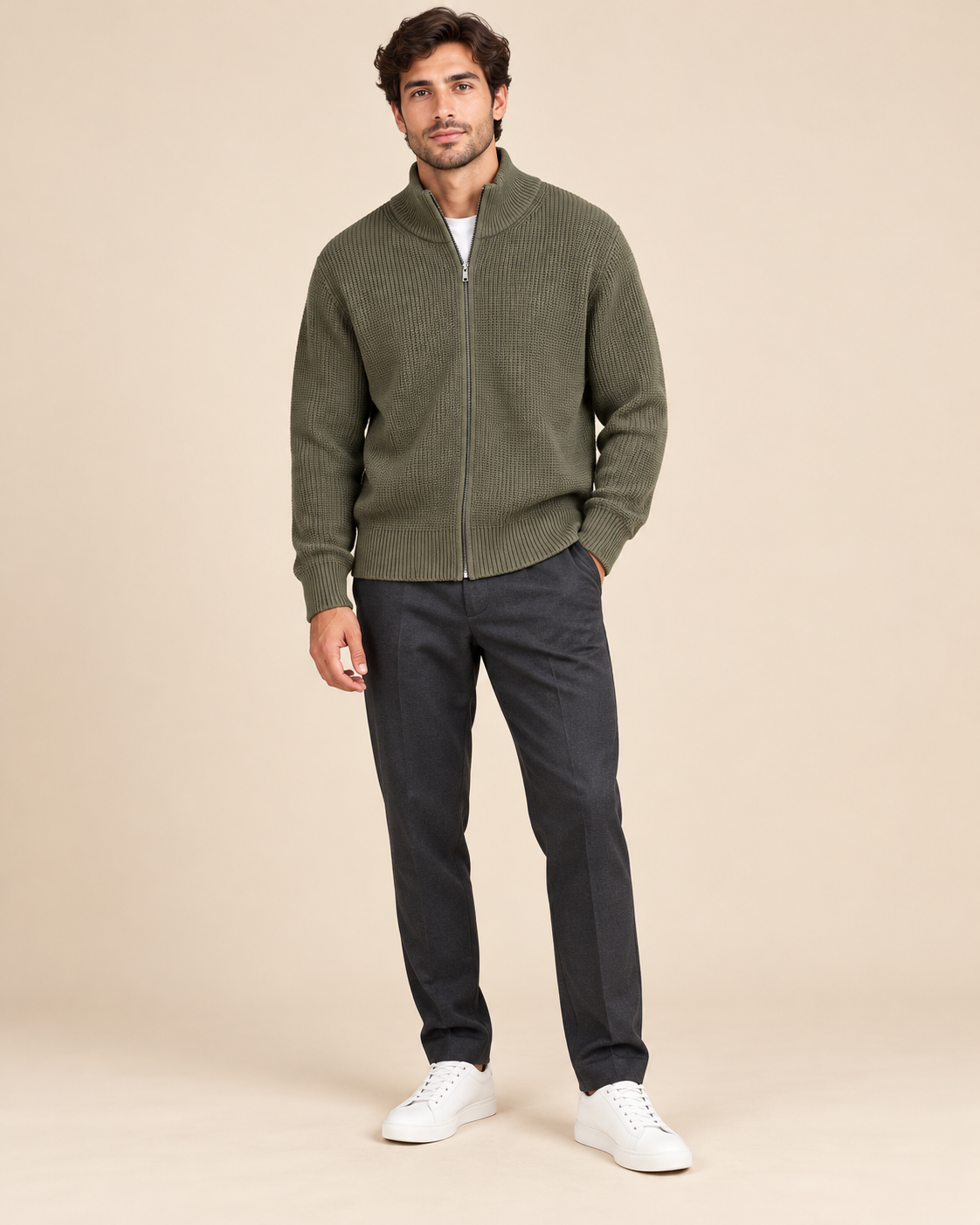 GILET ZIPPÉ EN MAILLE