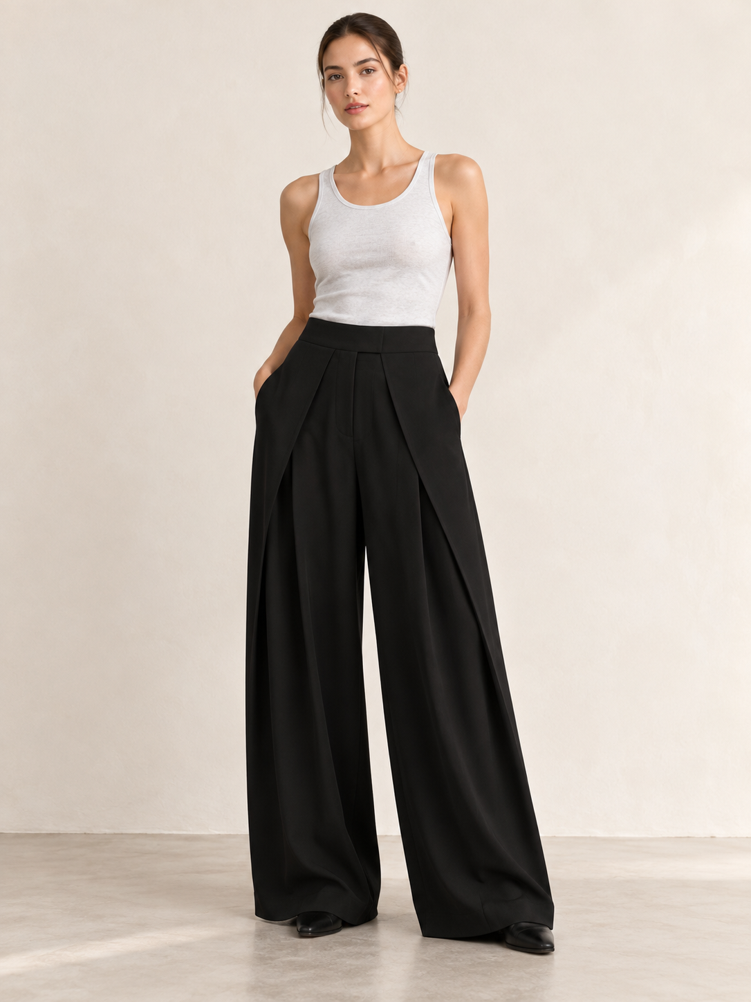 PANTALON LARGE À PINCES