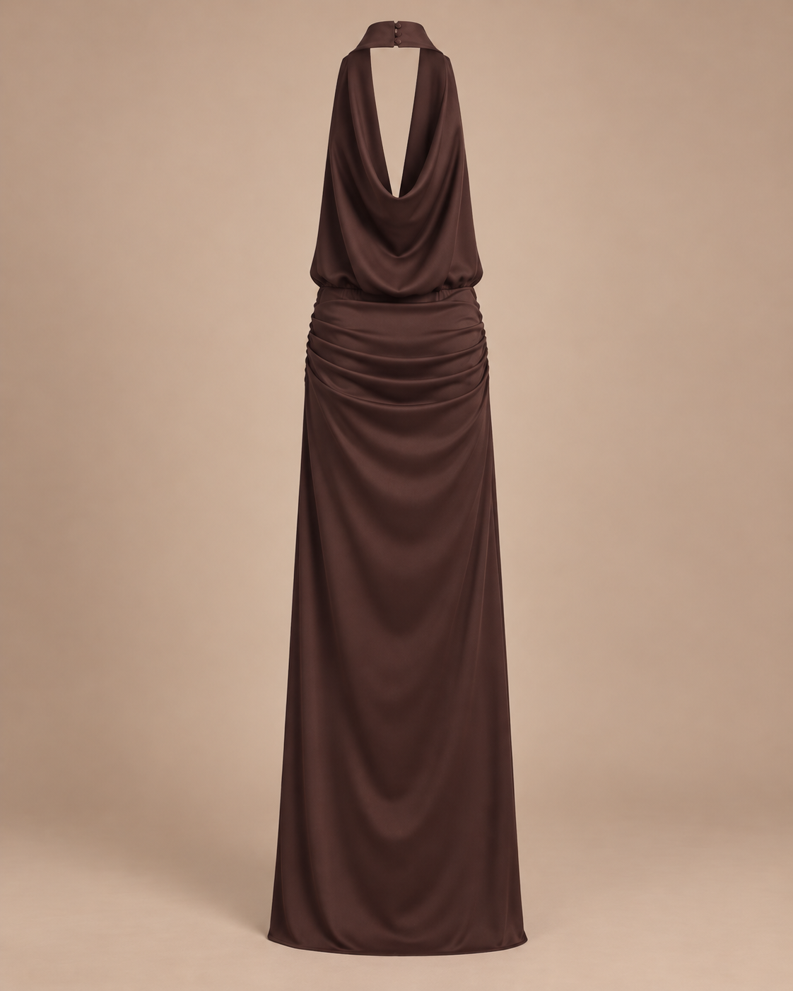 ROBE MI-LONGUE DRAPÉE COL AMÉRICAIN