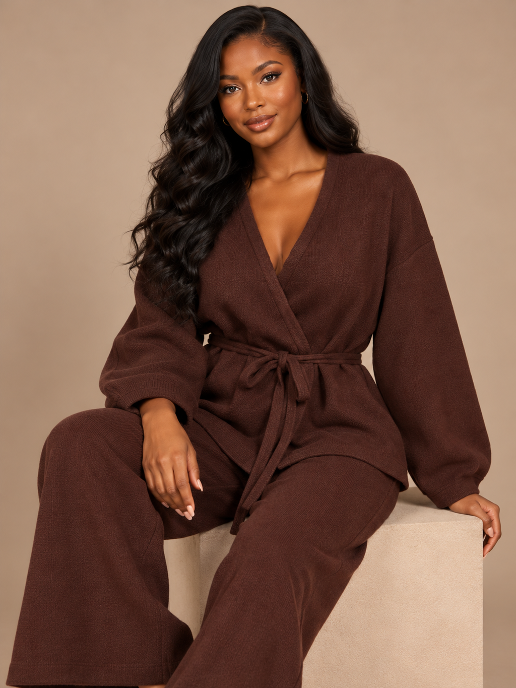 ENSEMBLE CARDIGAN CROISÉ PANTALON