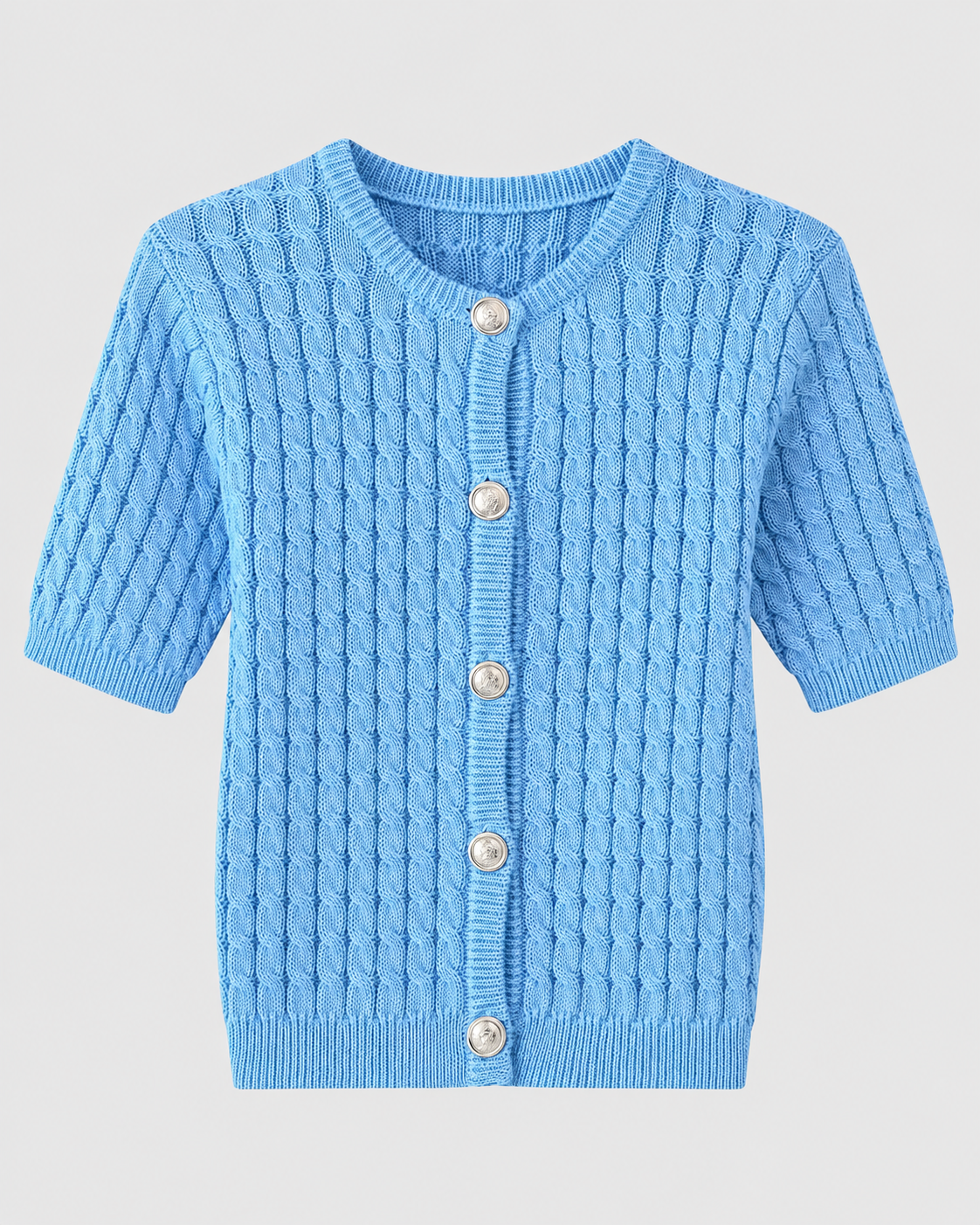 CARDIGAN MANCHE COURTE BOUTONNÉ