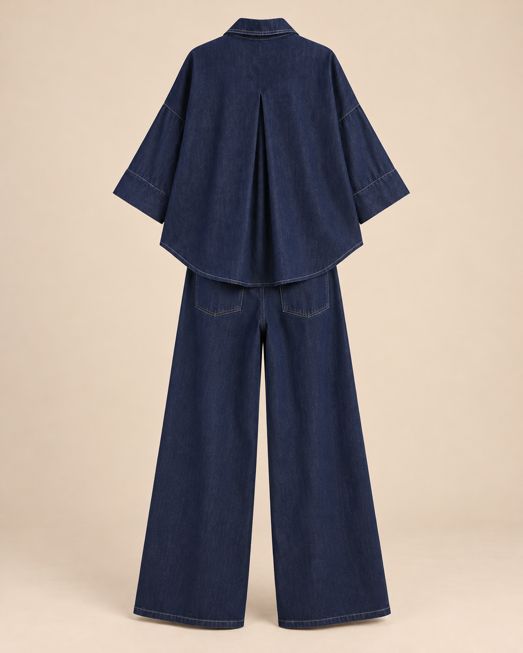 ENSEMBLE CHEMISE EN JEAN PANTALON LARGE