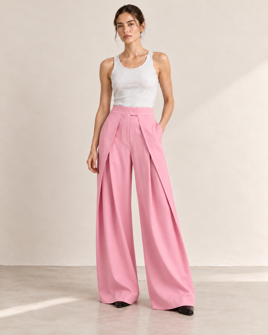 PANTALON LARGE À PINCES