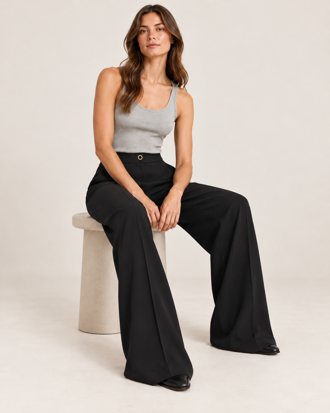 PANTALON BOUTON DORÉ