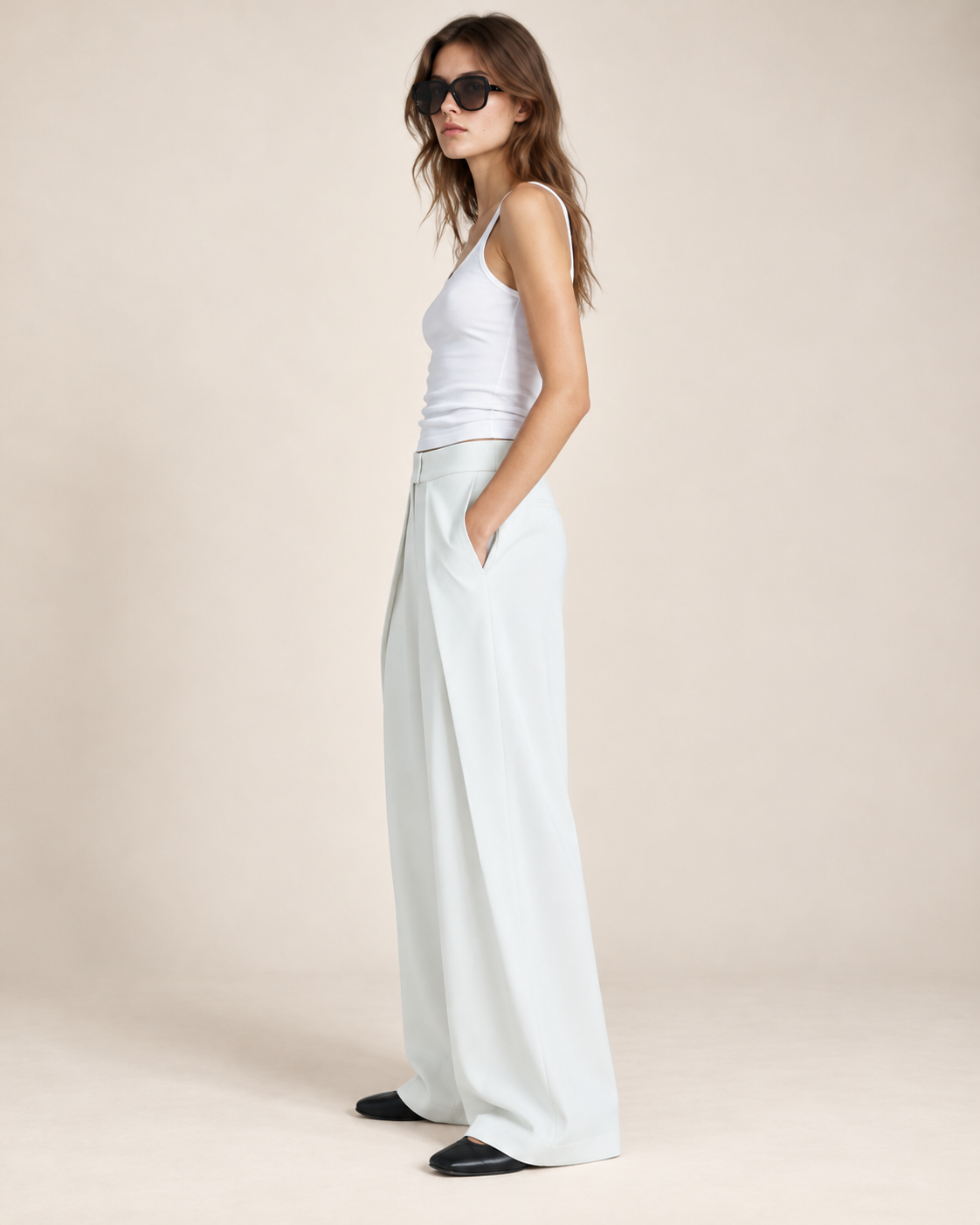 PANTALON LARGE À PINCES