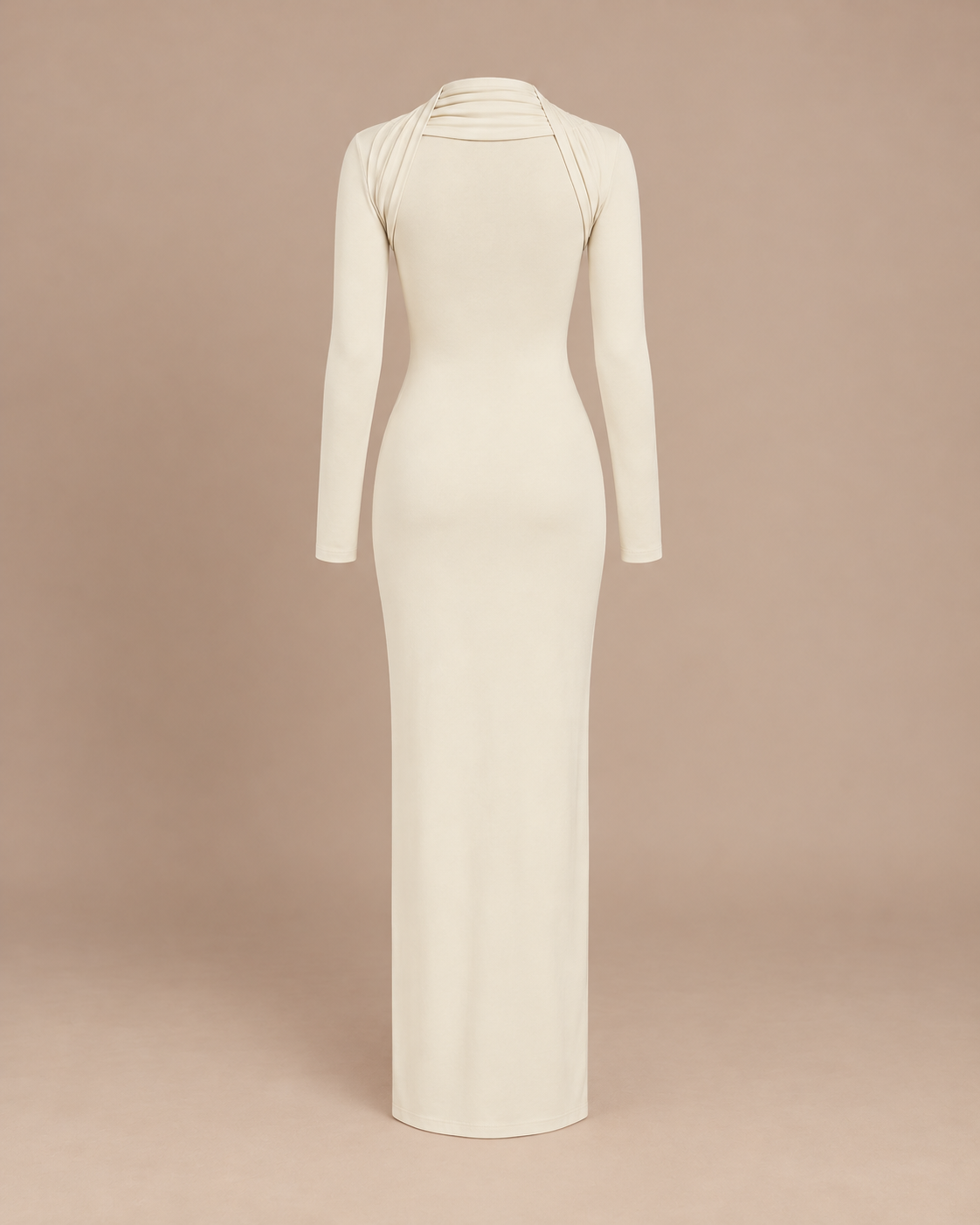 ROBE LONGUE EN MAILLE COL CARRÉ